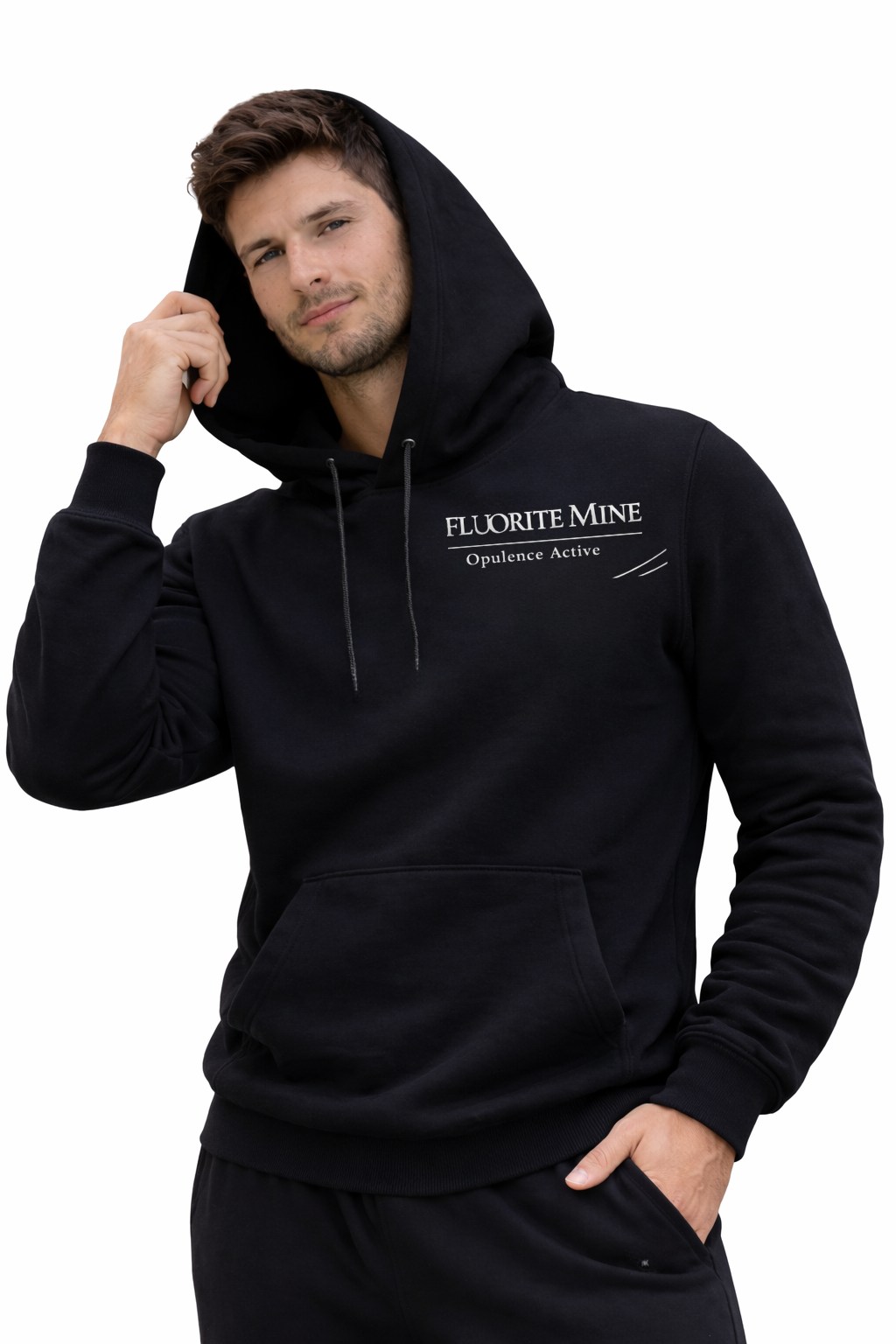 Opulence Active Fleece Hoodie – Black (Unisex)
