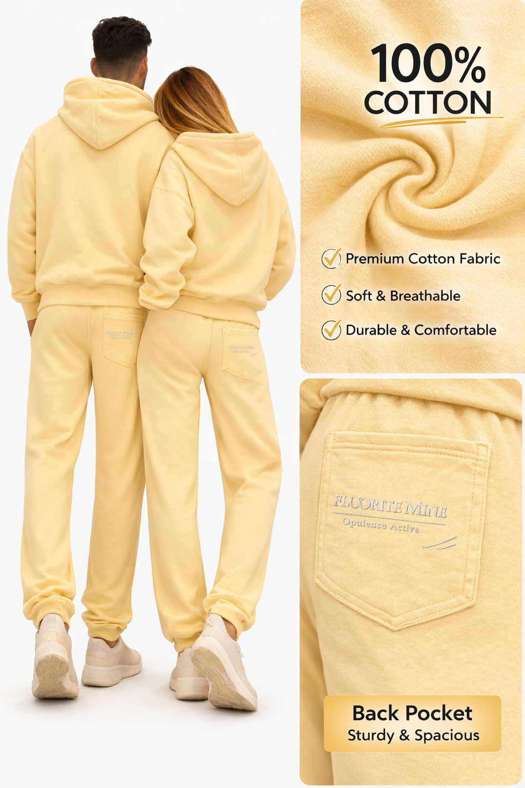 Opulence Active Sweatsuit – Buttermilk Yellow (Unisex)