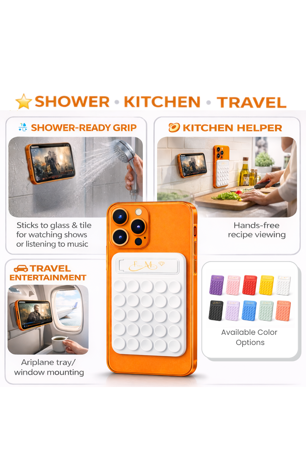 Fluorite Mine Silicone Phone Grip Holder with Stand
