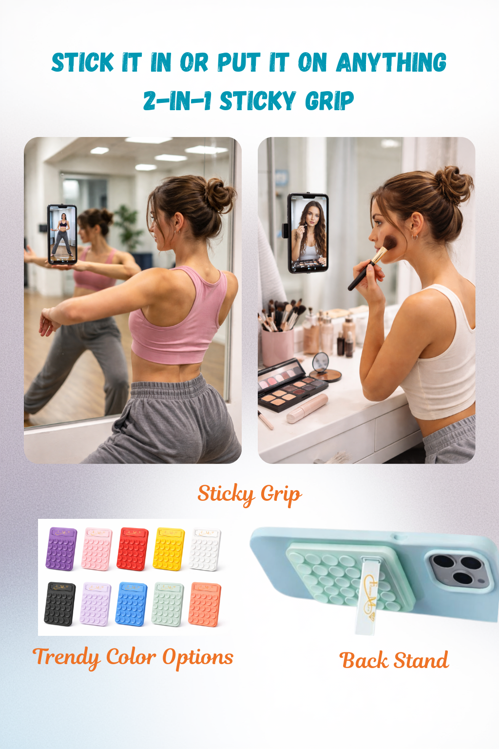 Fluorite Mine Silicone Phone Grip Holder with Stand